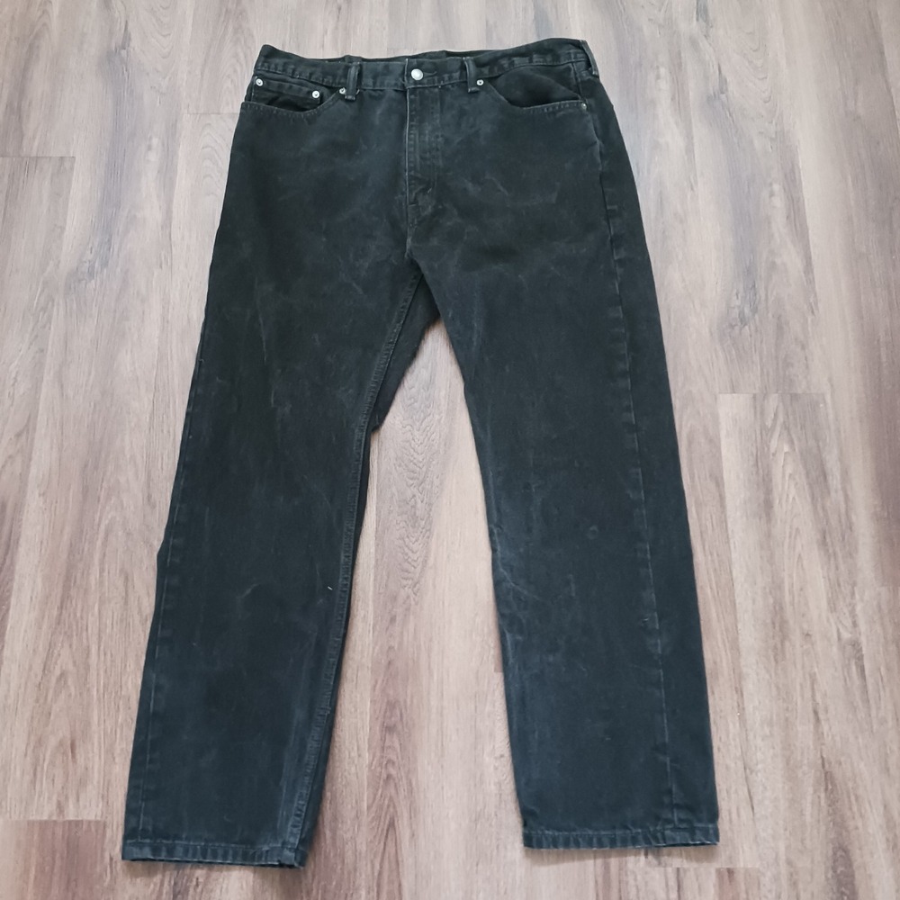 Levi's 505 Black Jeans Straight Leg Tag Size 40 x 32 - Actual 39 x‎ 30